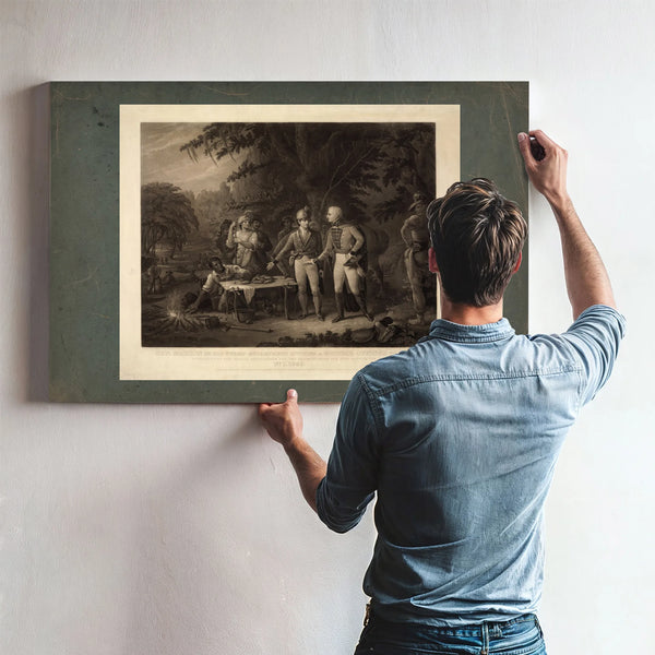 Gen Marion in His Swamp Encampment Inviting a British Officer to Dinner 184 — Framed Wall Art Room View | Bella Frye