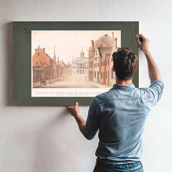 a View of the Federal Hall of the City of New York as Appeared in the Year 17 — Framed Wall Art Room View | Bella Frye