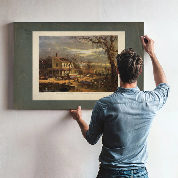 American Scenery the Inn on the Roadside 1872 — Framed Wall Art Room View | Bella Frye