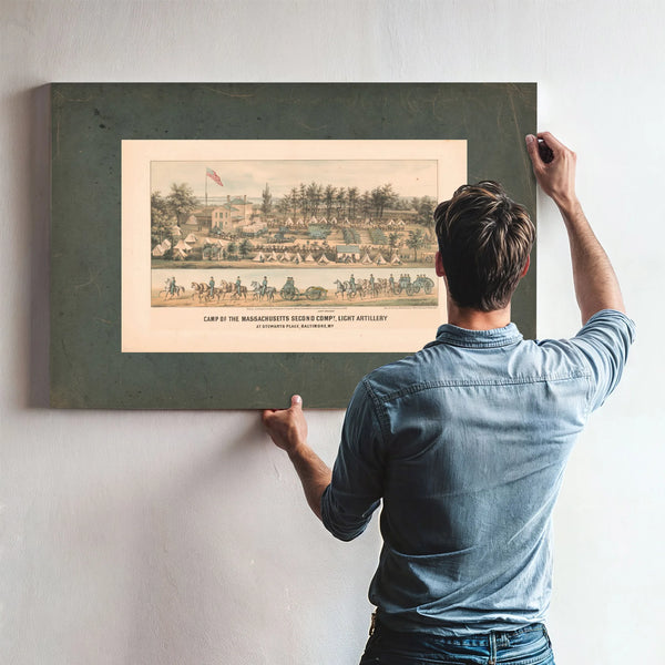 Camp of the Massachusetts Second Compy Light Artillery at Stewarts Place Bal — Framed Wall Art Room View | Bella Frye