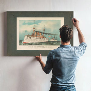 Armoured Steel Cruiser New York United States Navy 1893 — Framed Wall Art Room View | Bella Frye