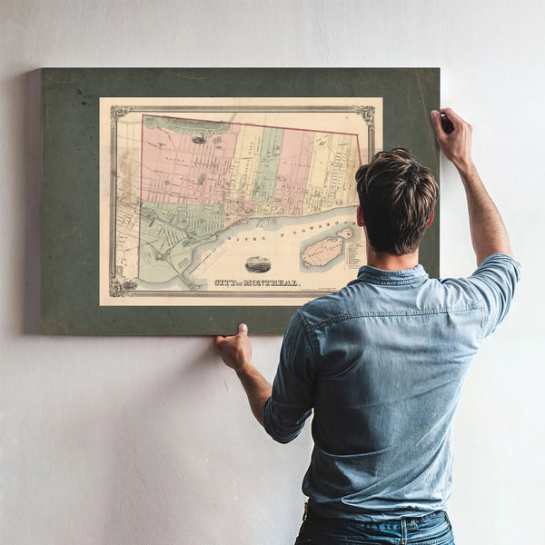 City of Montreal 1863 — Framed Wall Art Room View | Bella Frye