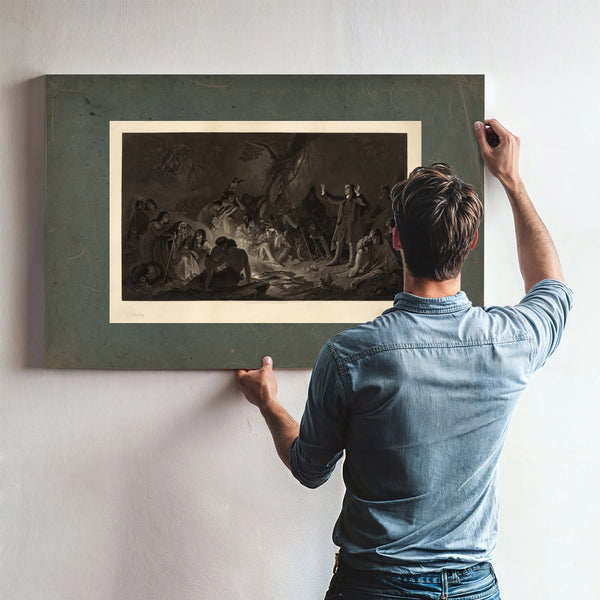 David Zeisberger Preaching to the Indians 1864 — Framed Wall Art Room View | Bella Frye