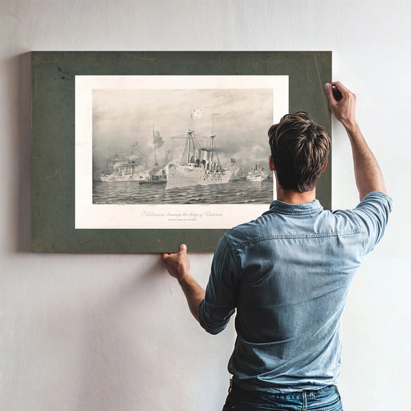 Baltimore Bearing the Body of Ericsson New York Harbor Aug 3th 189 1891 — Framed Wall Art Room View | Bella Frye