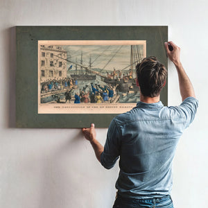 Destruction of Tea at Boston Harbor 1846 — Framed Wall Art Room View | Bella Frye
