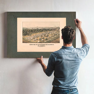 Camp of the 7 Me V Rgt Patterson Park Baltimore Md Col Marshall Looking Ssw — Framed Wall Art Room View | Bella Frye