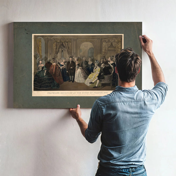 Franklins Reception at the Court of France 1778 Respectfully Dedicated to Th — Framed Wall Art Room View | Bella Frye