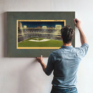 Night Baseball at Yankee Stadium New York City — Framed Wall Art Room View | Bella Frye