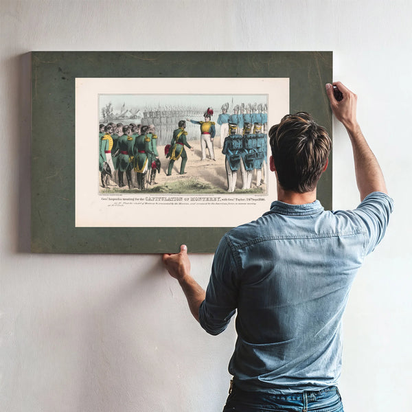 General Ampudia Treating for the Capitulation of Monterey With General Taylo — Framed Wall Art Room View | Bella Frye