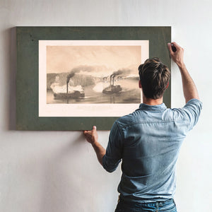Battle of Shiloh the Gunboats Tylor Tyler and Lexington Supporting the Natio — Framed Wall Art Room View | Bella Frye