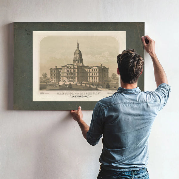 Capitol of Michigan Lansing 19th Century — Framed Wall Art Room View | Bella Frye