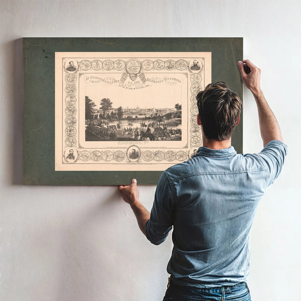 in Commemoration of the Glorious Victories of the 3rd and 9th of April 1865 — Framed Wall Art Room View | Bella Frye