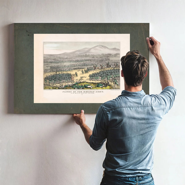 Flight of the Mexican Army at the Battle of Buena Vista Feb 23 1847 1847 — Framed Wall Art Room View | Bella Frye