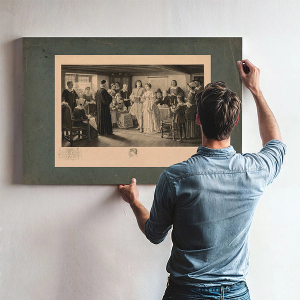 a Colonial Wedding the Marriage of Dr Francis Le Baron and Mary Wilder Plymou — Framed Wall Art Room View | Bella Frye
