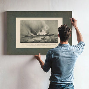 Burning of the Inman Line Steamship City of Montreal on Her Voyage From New — Framed Wall Art Room View | Bella Frye
