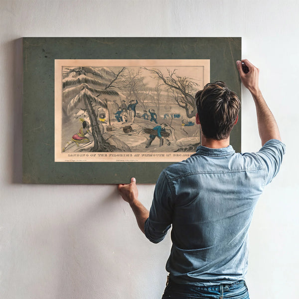 Landing of the Pilgrims at Plymouth 11th Dec 162 1845 1846 — Framed Wall Art Room View | Bella Frye