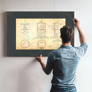 The Keepers Blueprint Baltimore Harbor Light Station Plans of 1885 — Framed Wall Art Room View | Bella Frye