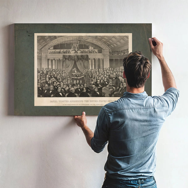 Daniel Webster Addressing the United States Senate in the Great Debate of Th — Framed Wall Art Room View | Bella Frye
