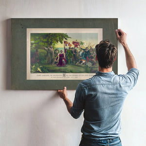 First Landing of Columbus on the Shores of the New World_ at San Salvador Wi — Framed Wall Art Room View | Bella Frye