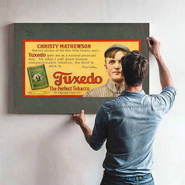 Christy Mathewson Tuxedo Tobacco Trolley Car Advertising Sign 2 — Framed Wall Art Room View | Bella Frye