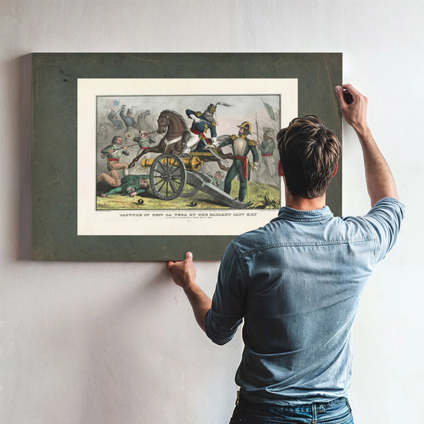 Capture of Genl La Vega by the Gallant Capt May at the Battle of Resaca De L — Framed Wall Art Room View | Bella Frye