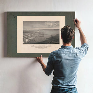 Birds Eye View of the Camp of the Army of Occupation Near Corpus Christi Tex — Framed Wall Art Room View | Bella Frye
