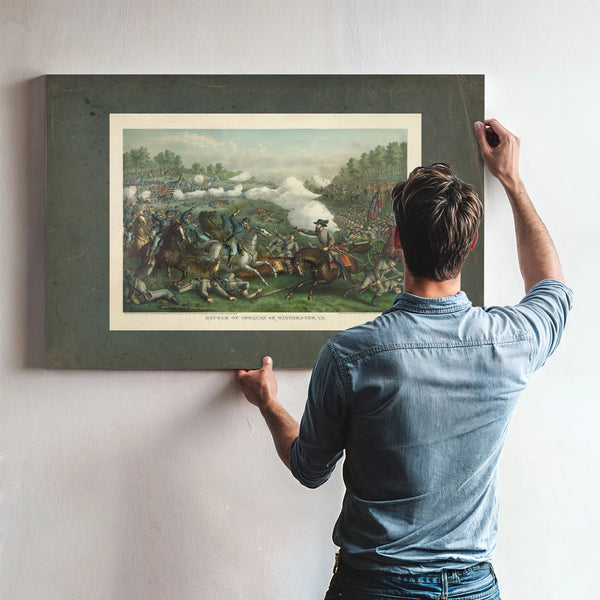 Battle of Opequan or Winchester Vasept 19 1864union_ Gen Sheridan Conf Gen E — Framed Wall Art Room View | Bella Frye