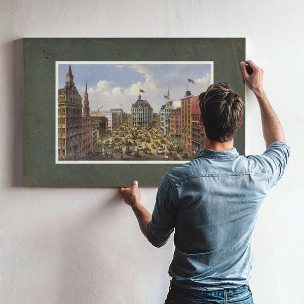 Broadway New York_ From the Western Union Telegraph Building Looking North 1 — Framed Wall Art Room View | Bella Frye