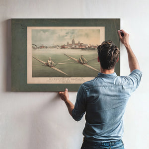 Courtney Hanlan Champion Scullers of America View of Toronto Bay 1879 — Framed Wall Art Room View | Bella Frye