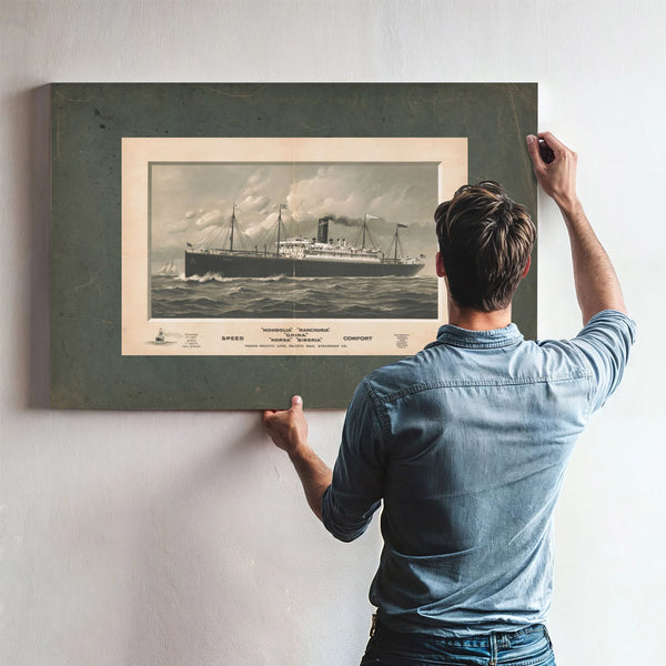 Mongolia Manchuria China Korea Siberia Trans Pacific Line Pacific Mail Steamsh — Framed Wall Art Room View | Bella Frye