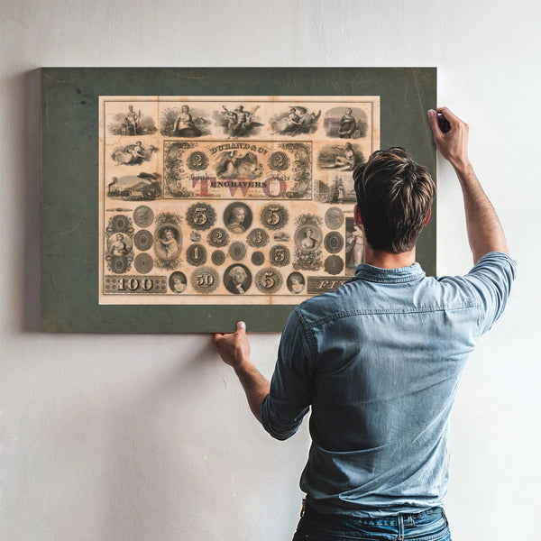 Durand Co Bank Note Engravers 1824 184 — Framed Wall Art Room View | Bella Frye