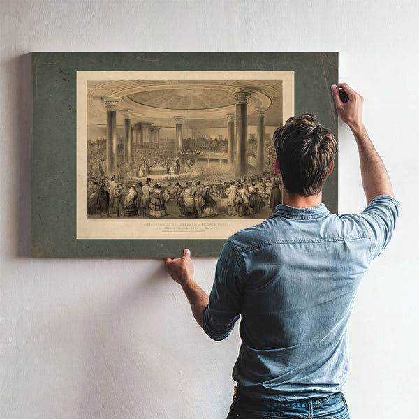Distribution of the American Art Union Prizes at the Tabernacle Broadway New — Framed Wall Art Room View | Bella Frye