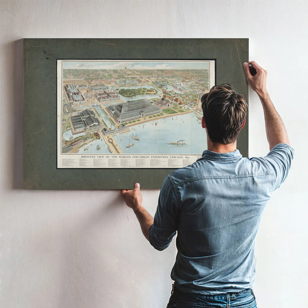 Birds Eye View of the Worlds Columbian Exposition Chicago 1893 1893 — Framed Wall Art Room View | Bella Frye
