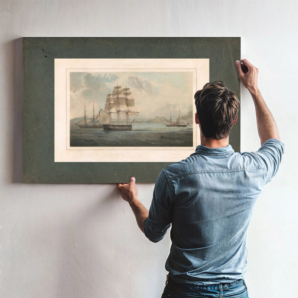 Frigate America Frigate La Rein Blanche 19th Century — Framed Wall Art Room View | Bella Frye