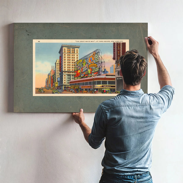 Electric Dreams of the Great White Way Times Square Nocturne — Framed Wall Art Room View | Bella Frye