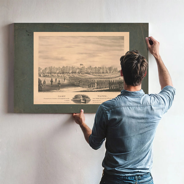 Camp Wayne Pennsylvania Volunteer Encampment on the Paoli Battle Ground Sept — Framed Wall Art Room View | Bella Frye