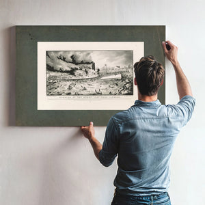 Burning of the Henry Clay Near Yonkers_ While on Her Trip From Albany to New — Framed Wall Art Room View | Bella Frye