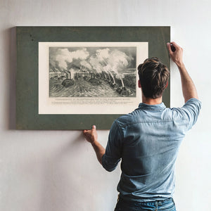 Bombardment of Island Number Ten in the Mississippi River by the Gunboat and — Framed Wall Art Room View | Bella Frye
