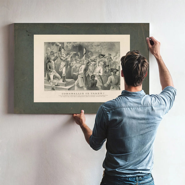Cornwallis is Taken! Lieut Co Tighlman of Washingtons Staff Announcing the S — Framed Wall Art Room View | Bella Frye