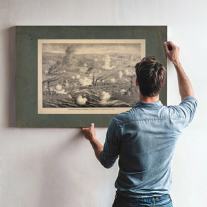 Destruction of Admiral Cerveras Spanish Fleet Off Santiago De Cube 1898 — Framed Wall Art Room View | Bella Frye