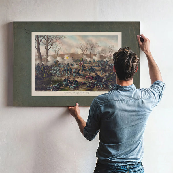 Battle of Fort Donelsoncapture of Generals Sb Buckner and His Army February — Framed Wall Art Room View | Bella Frye