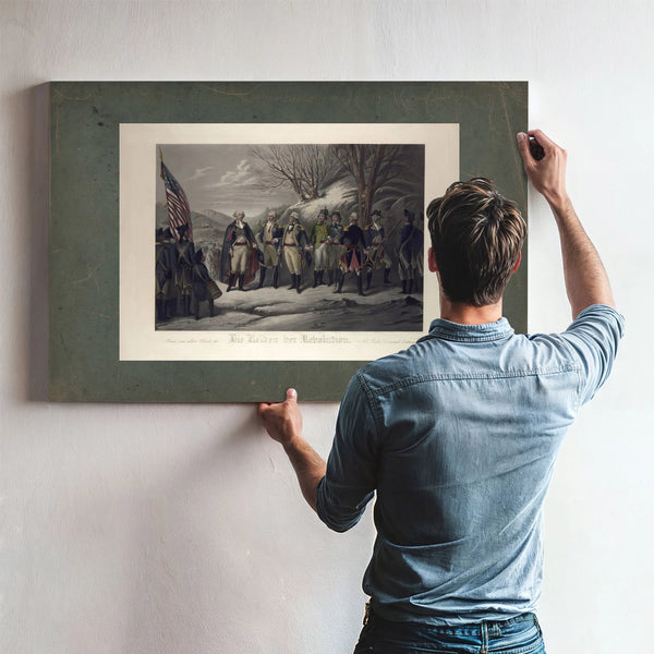 General Washington Standing With Johann De Kalb Baron Von Steuben Kazimierz — Framed Wall Art Room View | Bella Frye