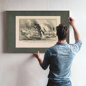 Com Farraguts Fleet Passing the Forts on the Mississippi April 24th 1862 the — Framed Wall Art Room View | Bella Frye