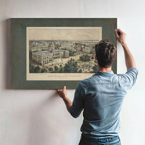 City Hall and Vicinity New York City 187 1899 — Framed Wall Art Room View | Bella Frye