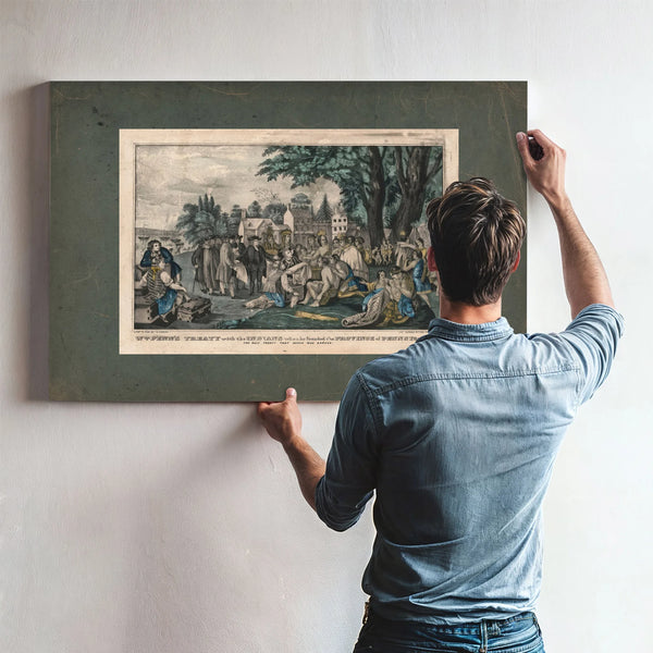 William Penns Treaty With the Indians When He Founded the Province of Pennsyl — Framed Wall Art Room View | Bella Frye