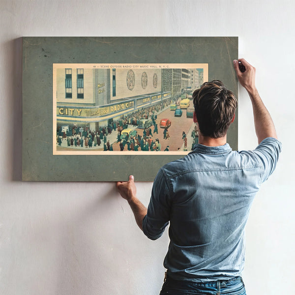 The Grand Marquee Radio Citys Luminous Throng — Framed Wall Art Room View | Bella Frye
