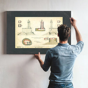 St. George Reef Lighthouse Architectural Plans the Impossible Light Station Blueprint — Framed Wall Art Room View | Bella Fry