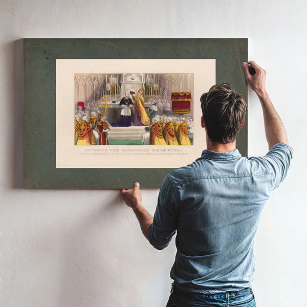 Imposing the Cardinals Berretta Upon His Grace Archbishop Mccloskey of New Y — Framed Wall Art Room View | Bella Frye