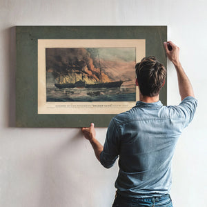 Burning of the Steamship Golden Gate _july 27 1862 1862 — Framed Wall Art Room View | Bella Frye