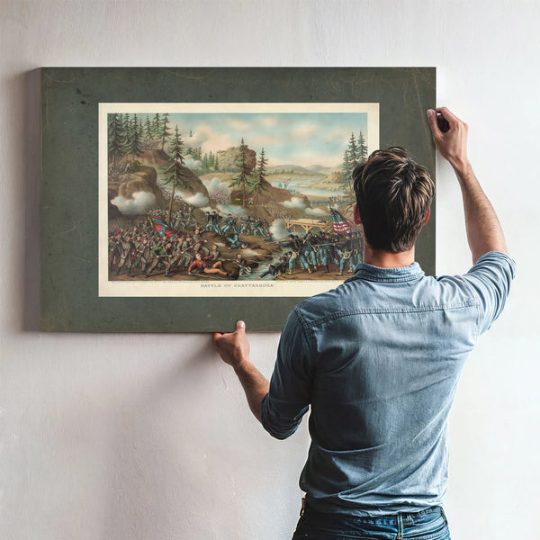 Battle of Chattanoogagen Thomas Charge Near Orchard Knob Nov 24 1863parts Ao — Framed Wall Art Room View | Bella Frye